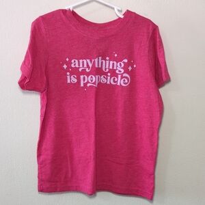 The Wishing Elephant Anything is Popsicle Pink Graphic T-Shirt Kids Size 7